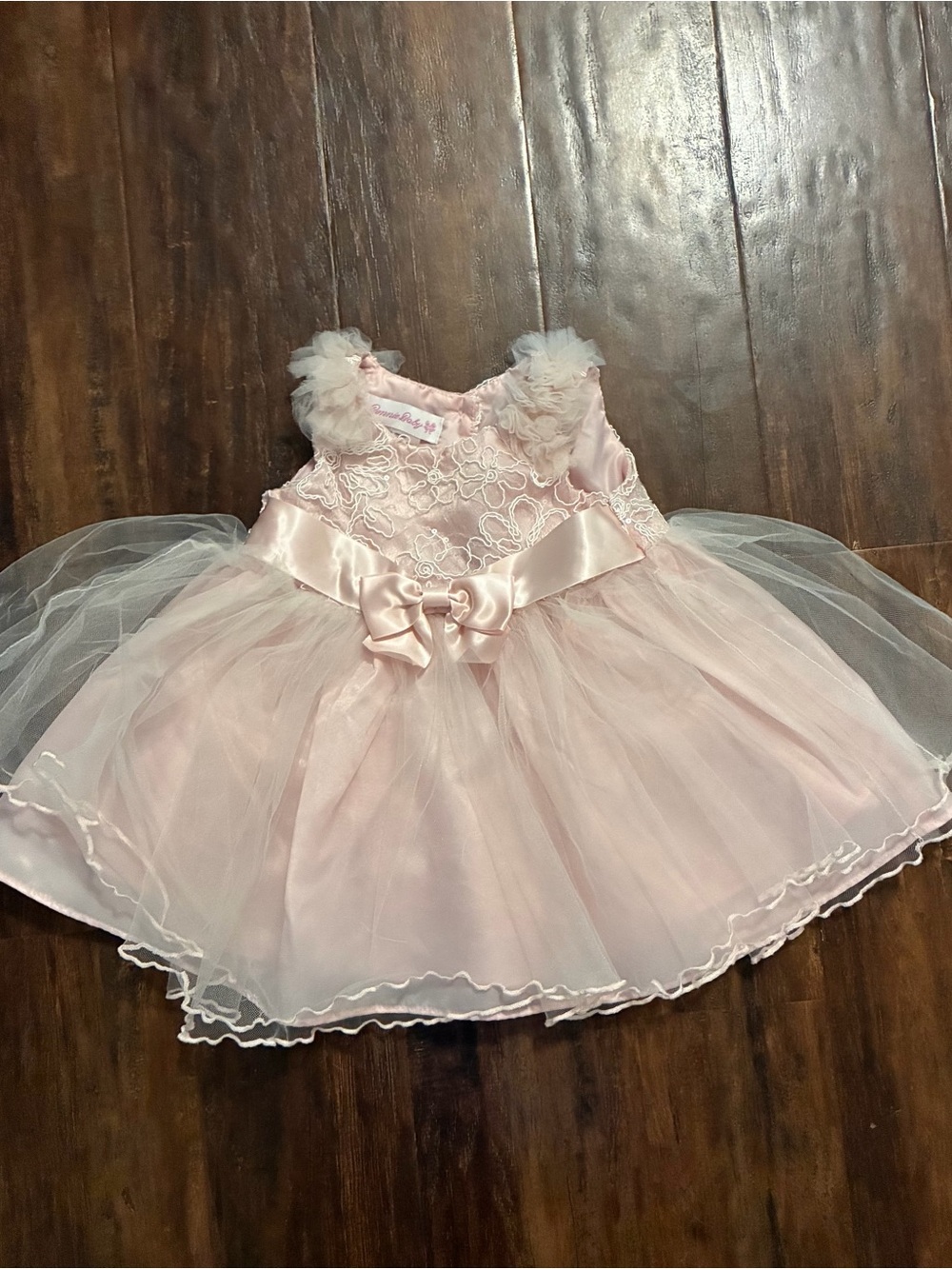Bonnie Baby Light Pink Lace & Tulle Party Dress